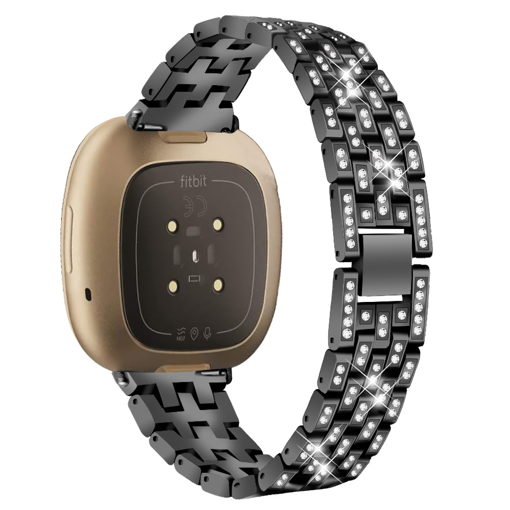 For Fitbit Versa 4 Sense 2 Rhinestones Decor Zinc Alloy Strap Replacement Smartwatch Band For Fitbit Versa 4 Sense 2 Rhinestones Decor Zinc Alloy Strap Replacement Smartwatch Band